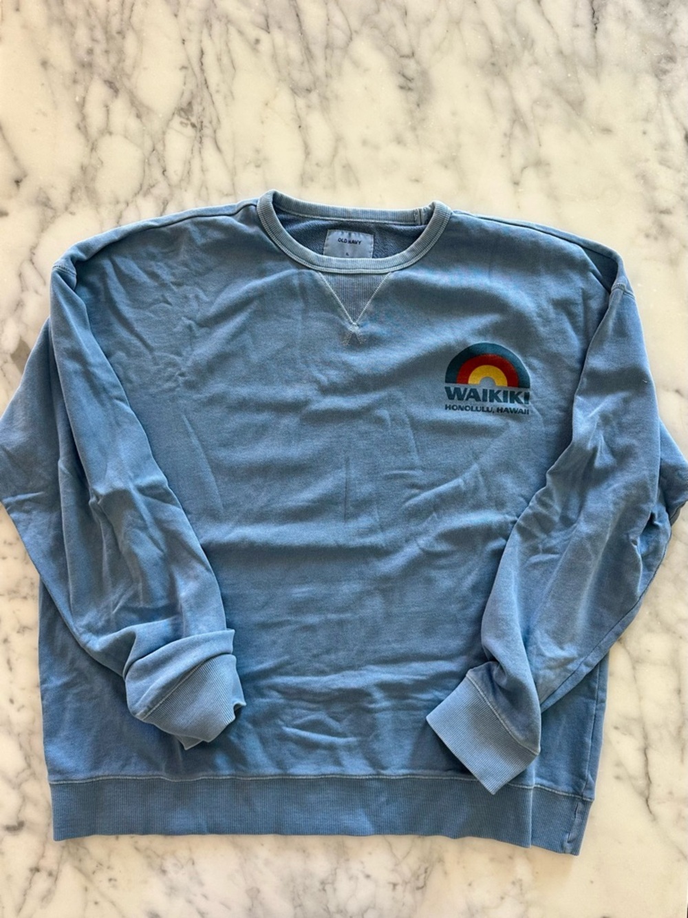 Old Navy Light Blue Waikiki Crewneck Sweatshirt